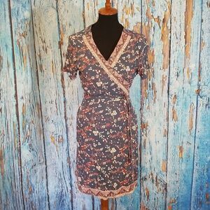 𝅺francesca's Blue Rain Wrap Dress sz XL